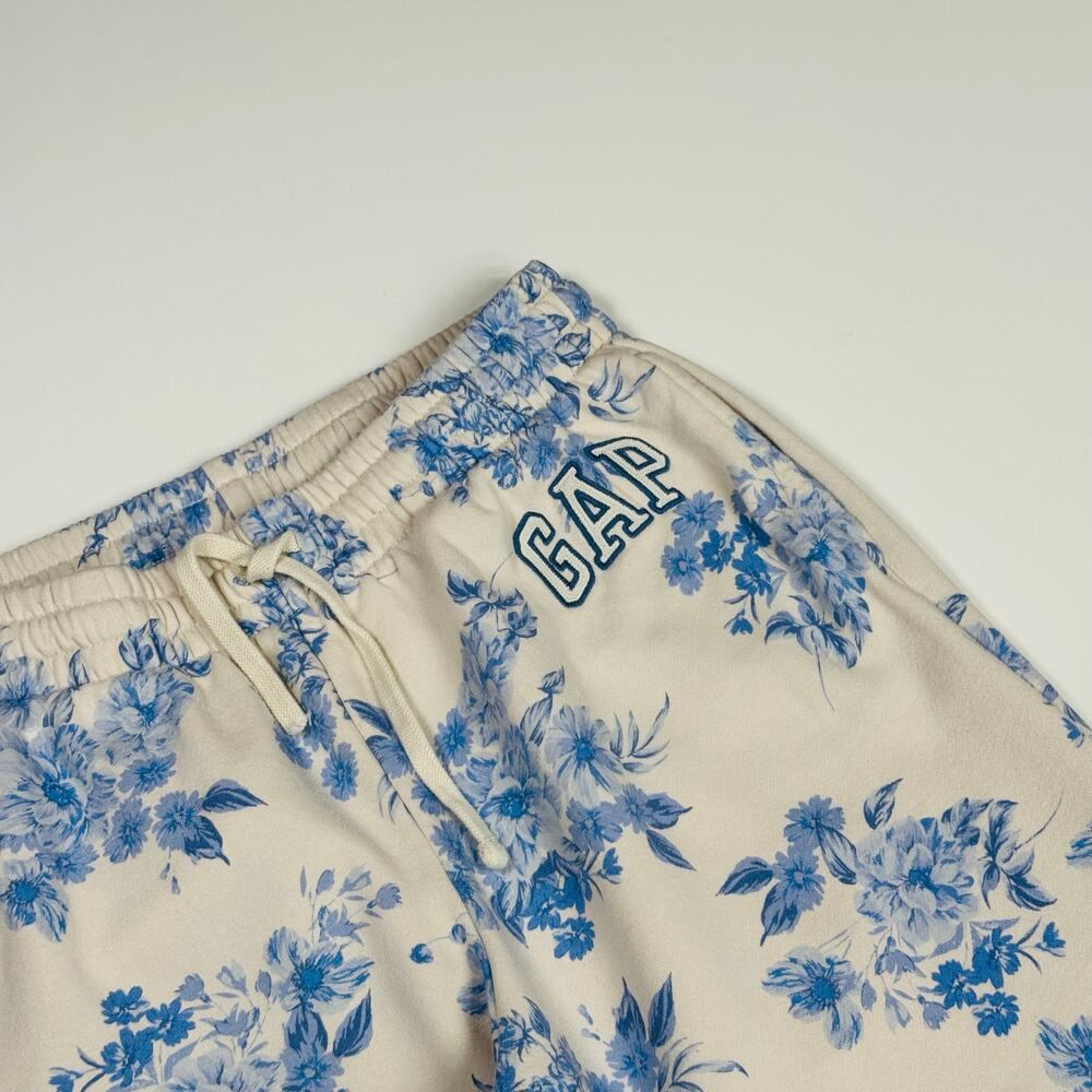 GAP High Rise Vintage Soft Jogger Blue Floral Print Size Large - Picture 3 of 3